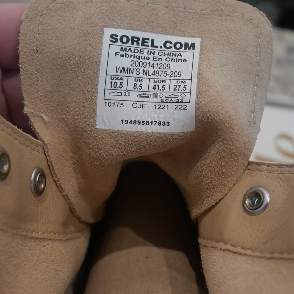 NEW Sorel Hi Line Lace Boots Bleached Ceramic Buff Tan Women's 10.5 - Picture 11 of 11